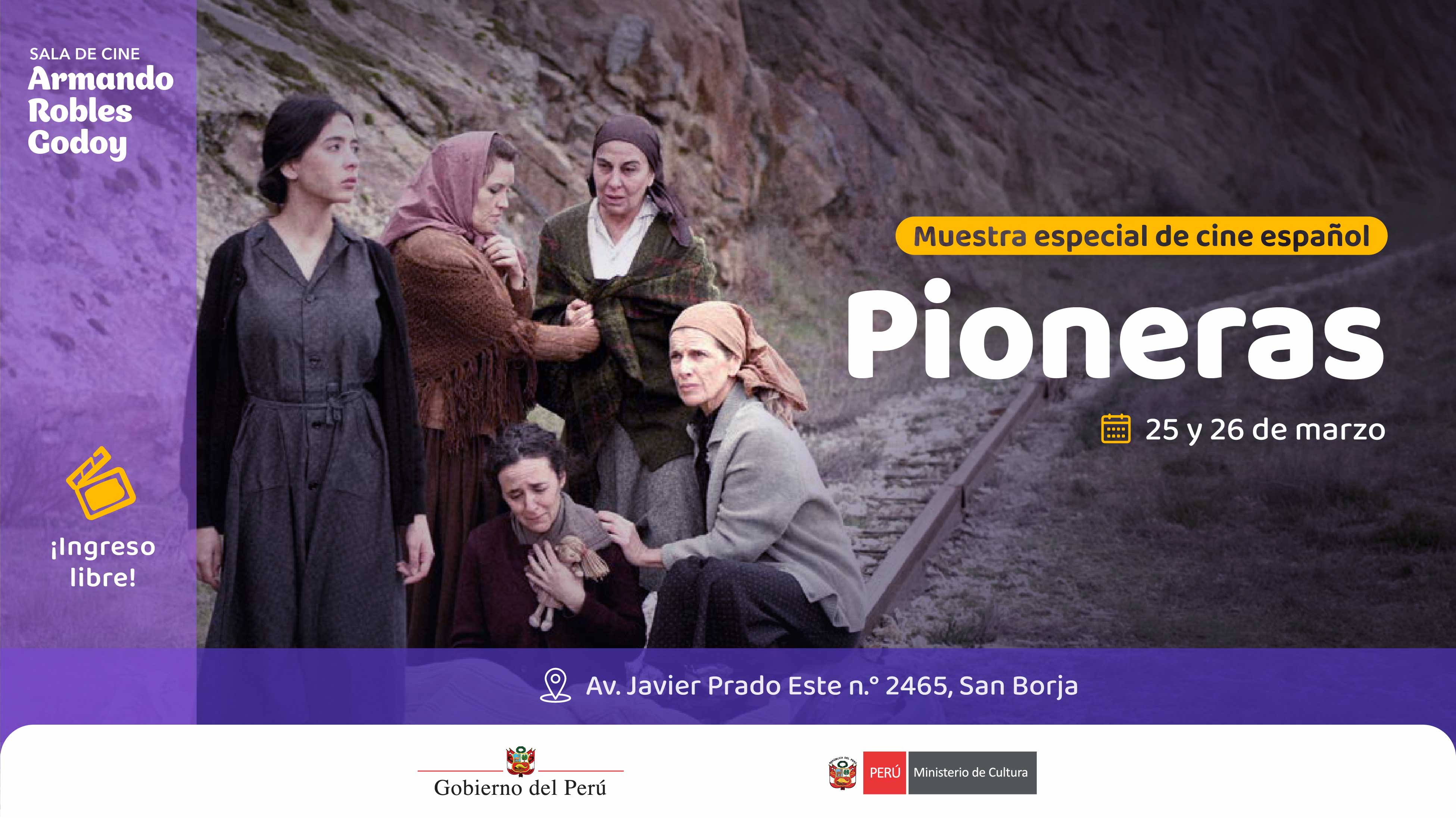 Muestra especial de cine español “Pioneras” en la sala Armando Robles Godoy