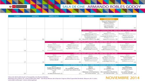Programación de noviembre en la sala Armando Robles Godoy