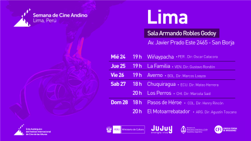 "Semana del Cine Andino" en la sala Armando Robles Godoy.