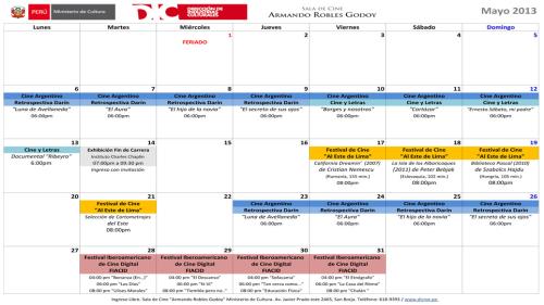 Programación Sala de Cine ARG – Mayo 2013