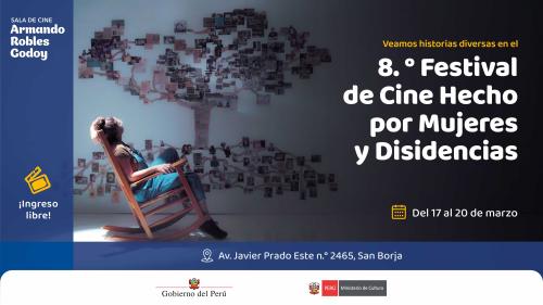 8. ° Festival de Cine Hecho por Mujeres y Disidencias en la sala Armando Robles Godoy