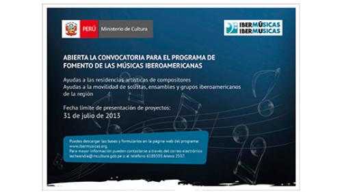 convocatoria 2013 ibermusicas