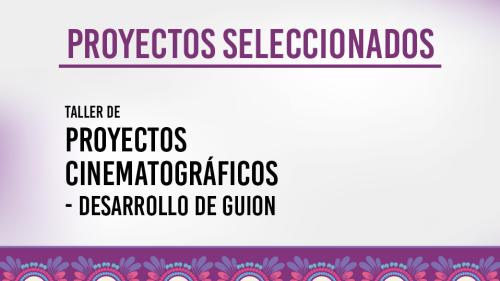 Proyectos seleccionados al Taller de Proyectos Cinematográficos – Desarrollo de Guión