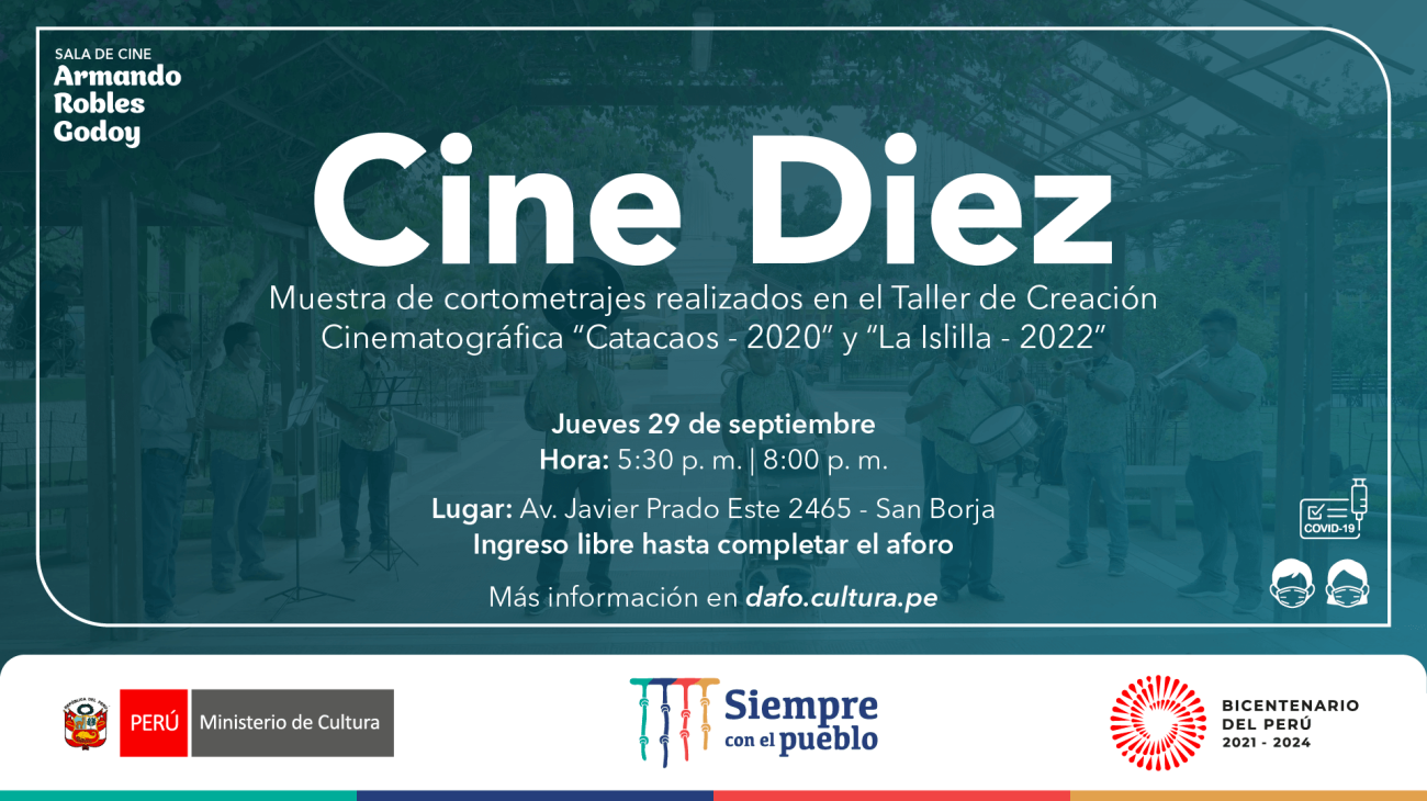 Cine Diez - Muestra de cortometrajes en la sala Armando Robles Godoy