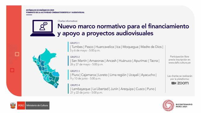 Charlas informativas: Nuevo marco normativo para el financiamiento y apoyo a proyectos audiovisuales