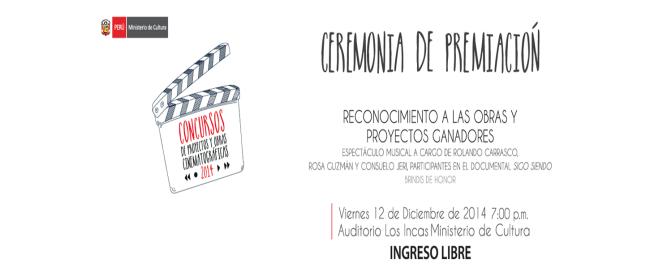 Ceremonia de premiación de Concursos de proyectos y obras cinematográficas 2014