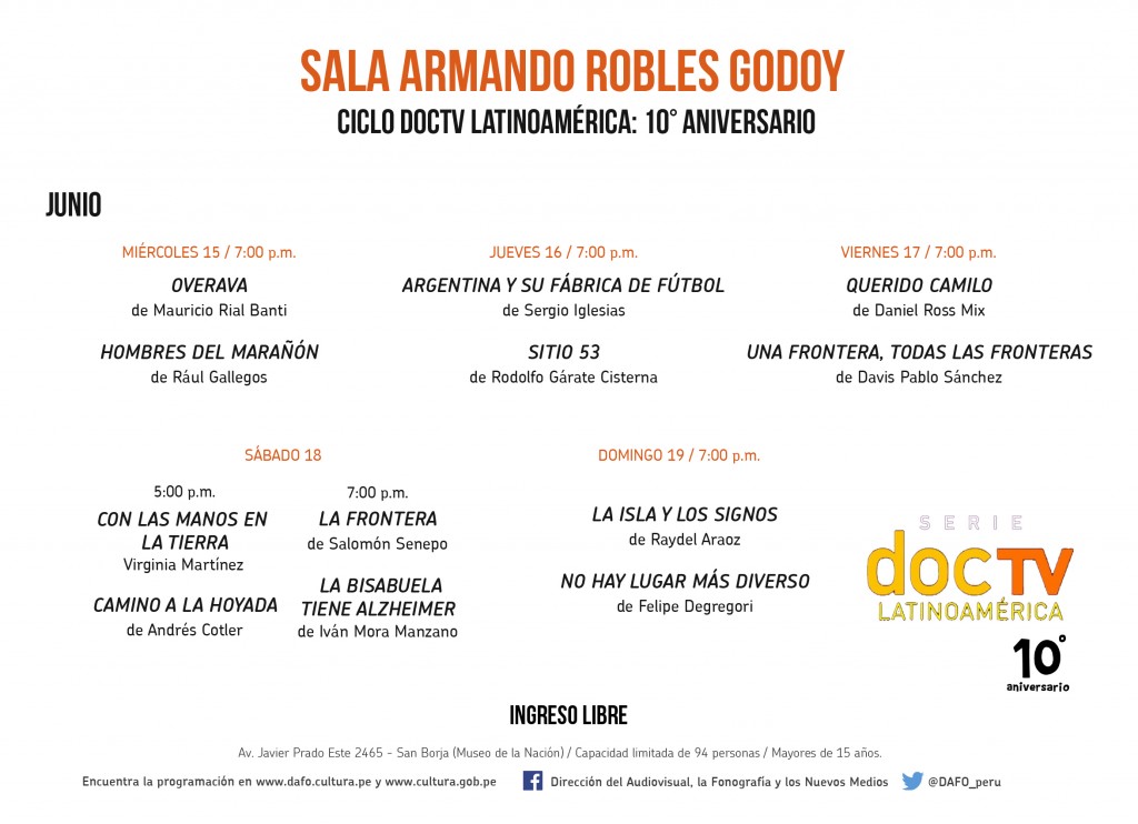 Programacion junio Sala ARG