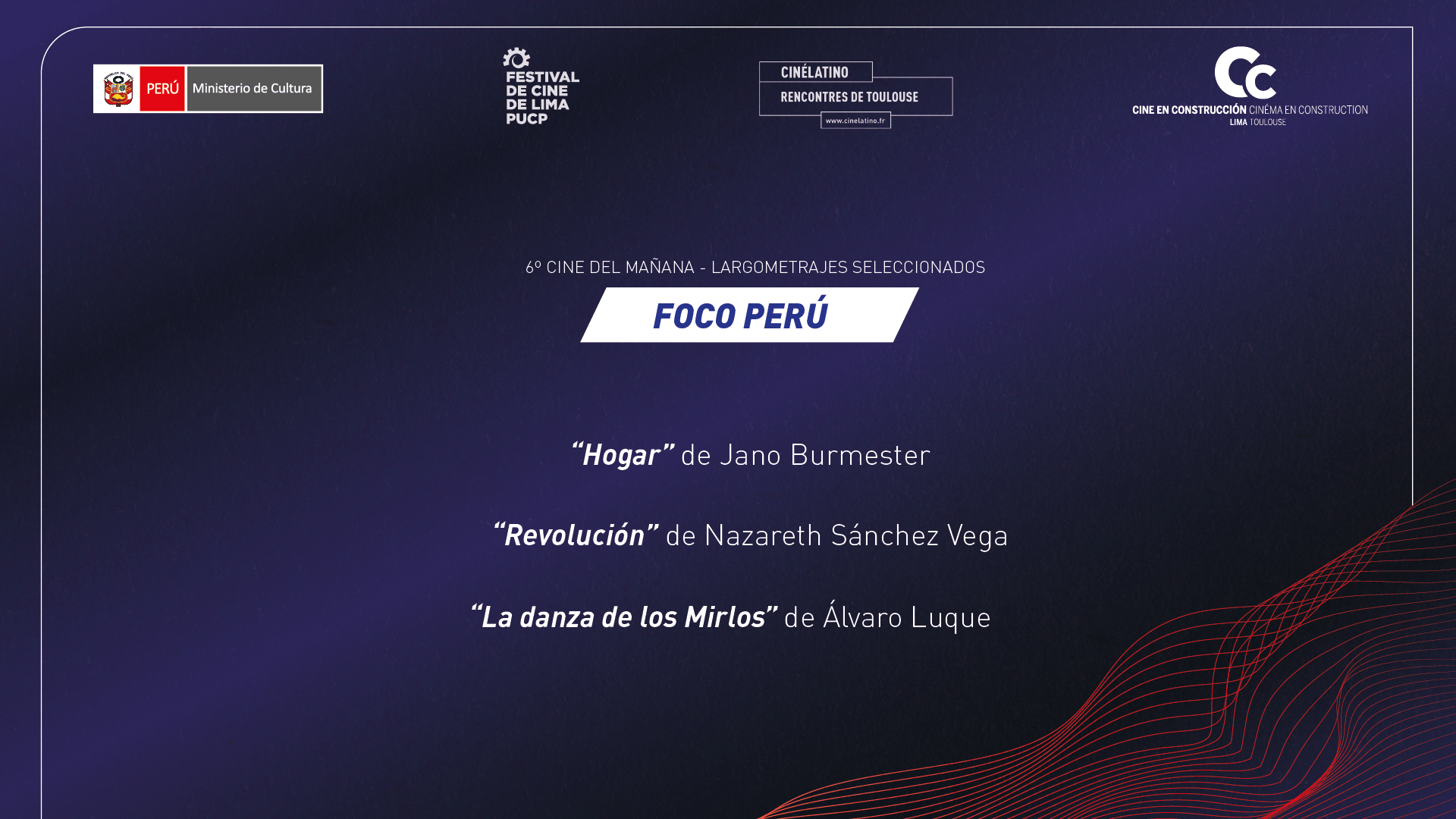 1. La Danza de los Mirlos. Dir: Álvaro Luque 2. Hogar. Dir: Jano Burmester 3. Revolución. Dir: Nazareth Sánchez Vega