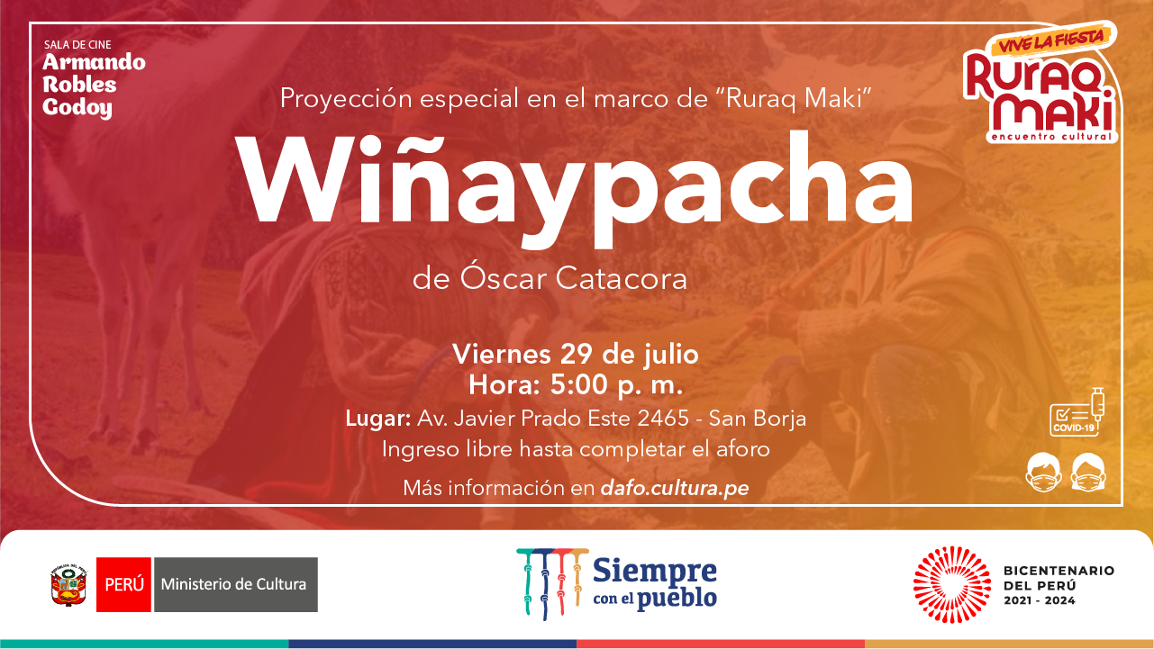 Wiñaypacha de Oscar Catacora, este viernes 29 de julio a las 5:00 p.m.