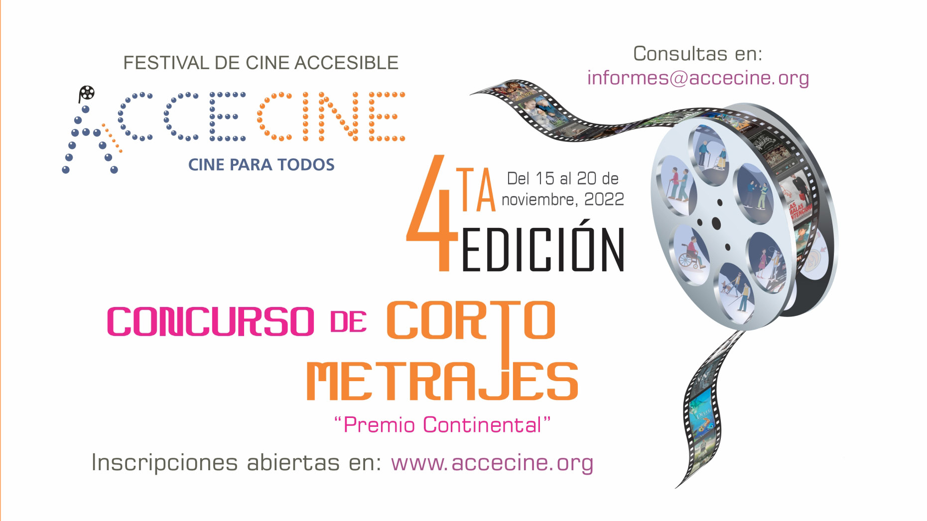 Concurso de cortometrajes - 4° AcceCine Festival de cine Accesible
