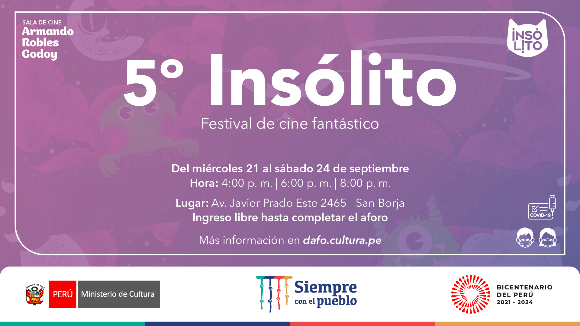 5° Insólito - festival de cine fantástico en la sala Armando Robles Godoy