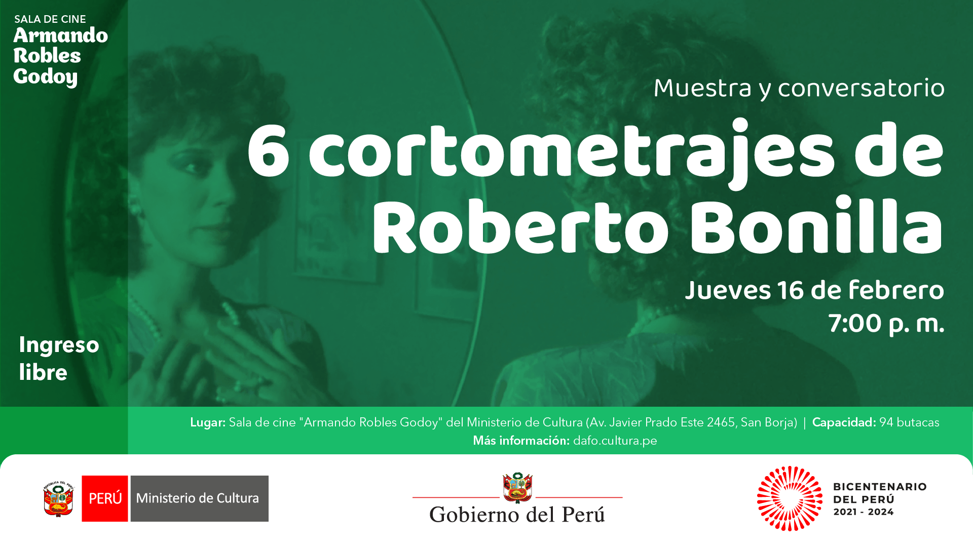 Muestra y conversatorio "6 cortometrajes de Roberto Bonilla"