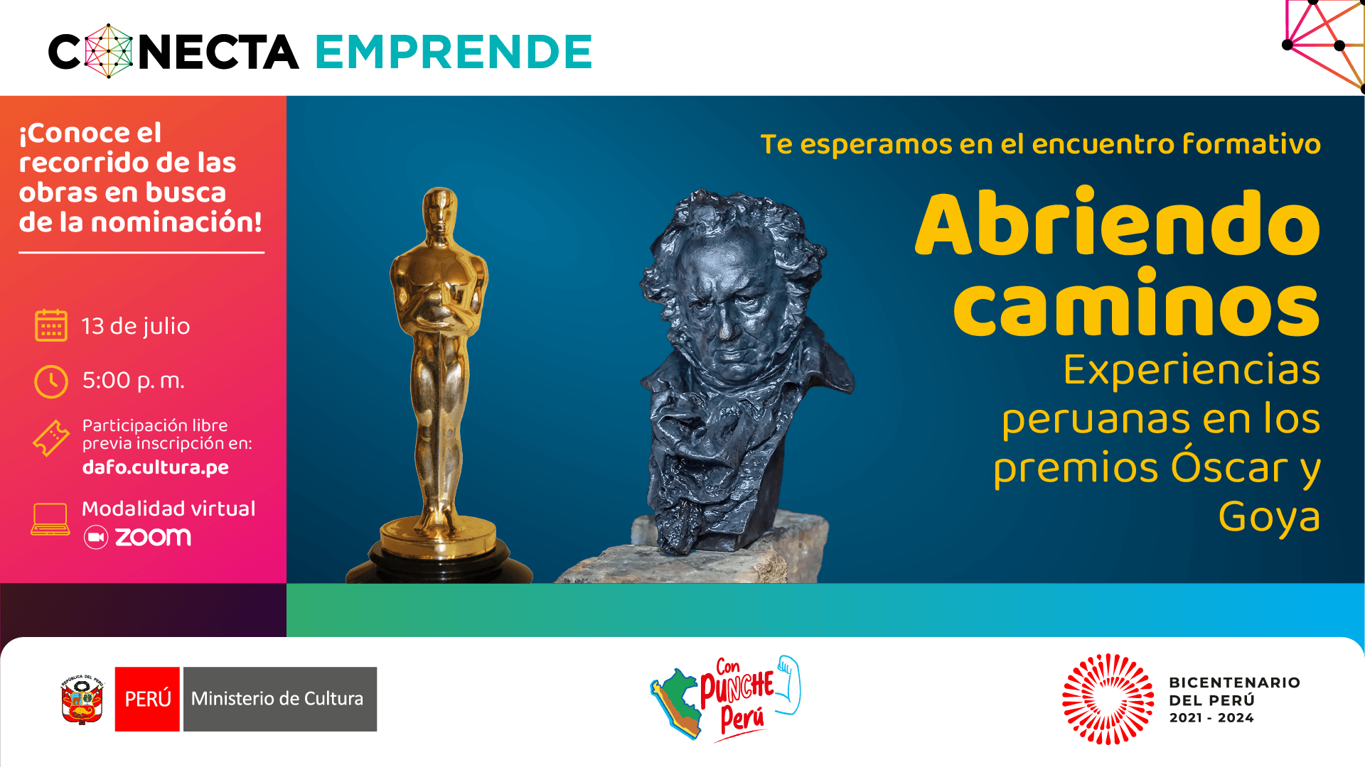 Encuentro formativo "Abirnedo caminos. Experiencias peruanas en los premios Óscar y Goya"